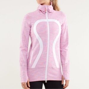 Lululemon In Stride Jacket Wee Are From Space Multi Pink White Stripe Sz 6